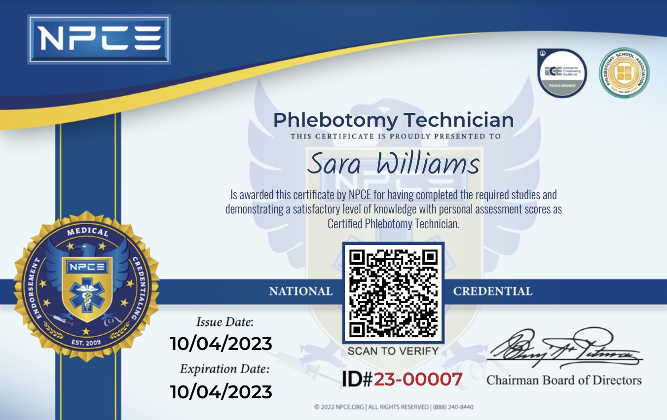 Phlebotomy Technician Certificate